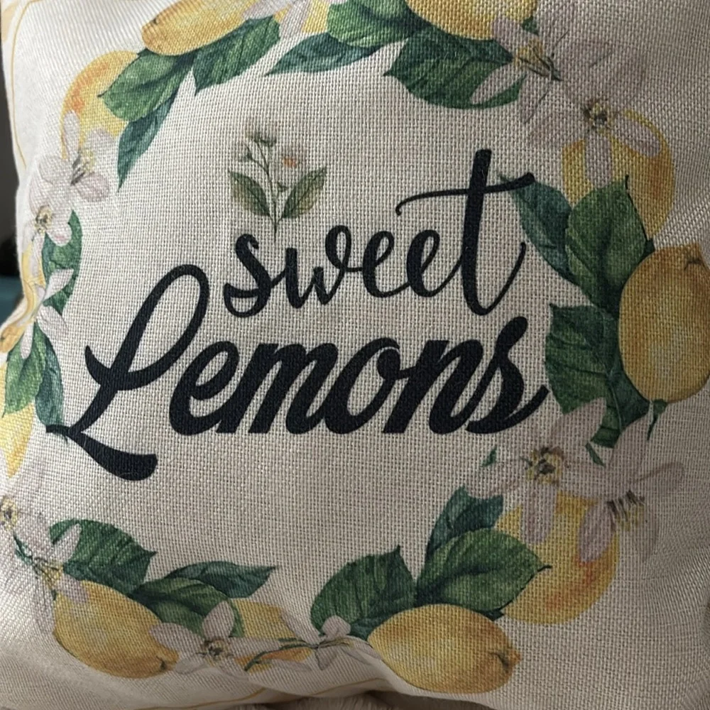 BOGO SALE Lemons Toss Accent Pillow Cover Yellow Decor Pillow NEW Final Sale